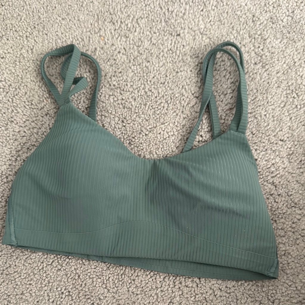 Lululemon Athletica Green Ribbed Bra Intimates
